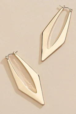 Women Versona Abstract Diamond Hoop Earrings