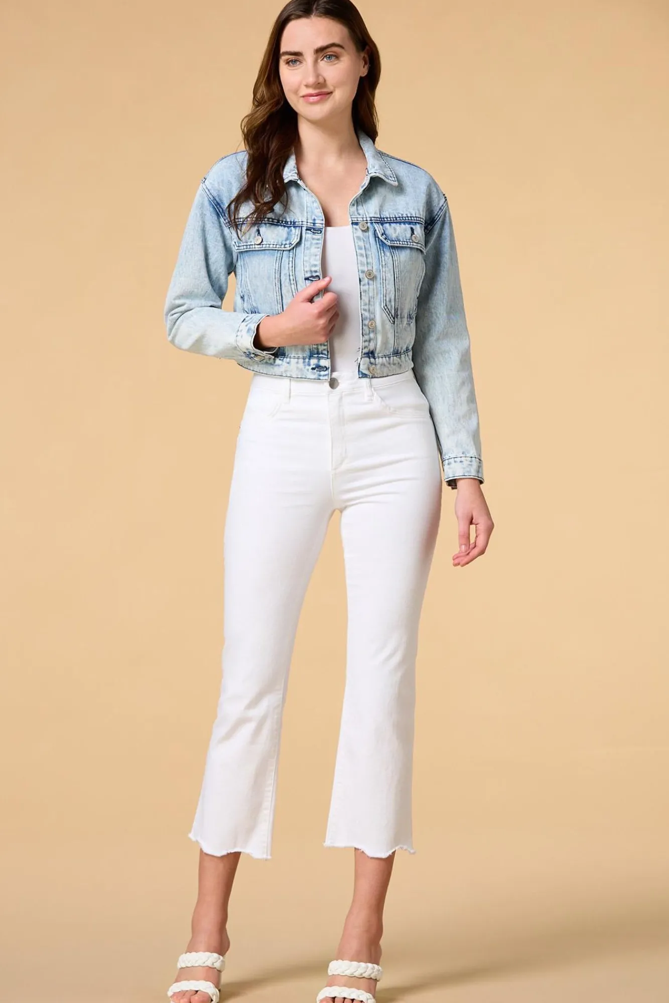 Women Versona Acid Wash Denim Jacket