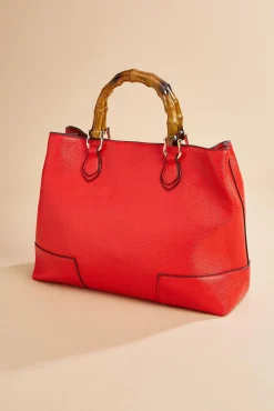 Women Versona Bamboo Handle Satchel And Wallet Set