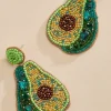 Women Versona Beaded Avocado Earrings