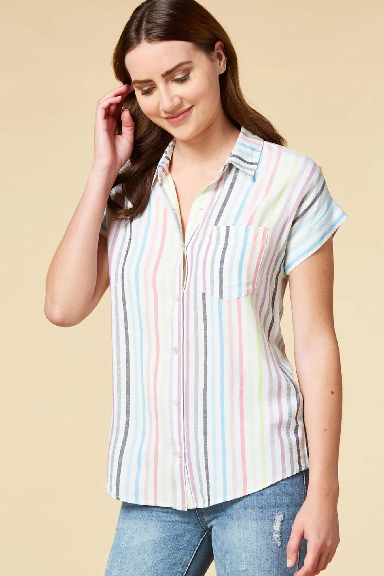 Women Versona Candy Striper Top
