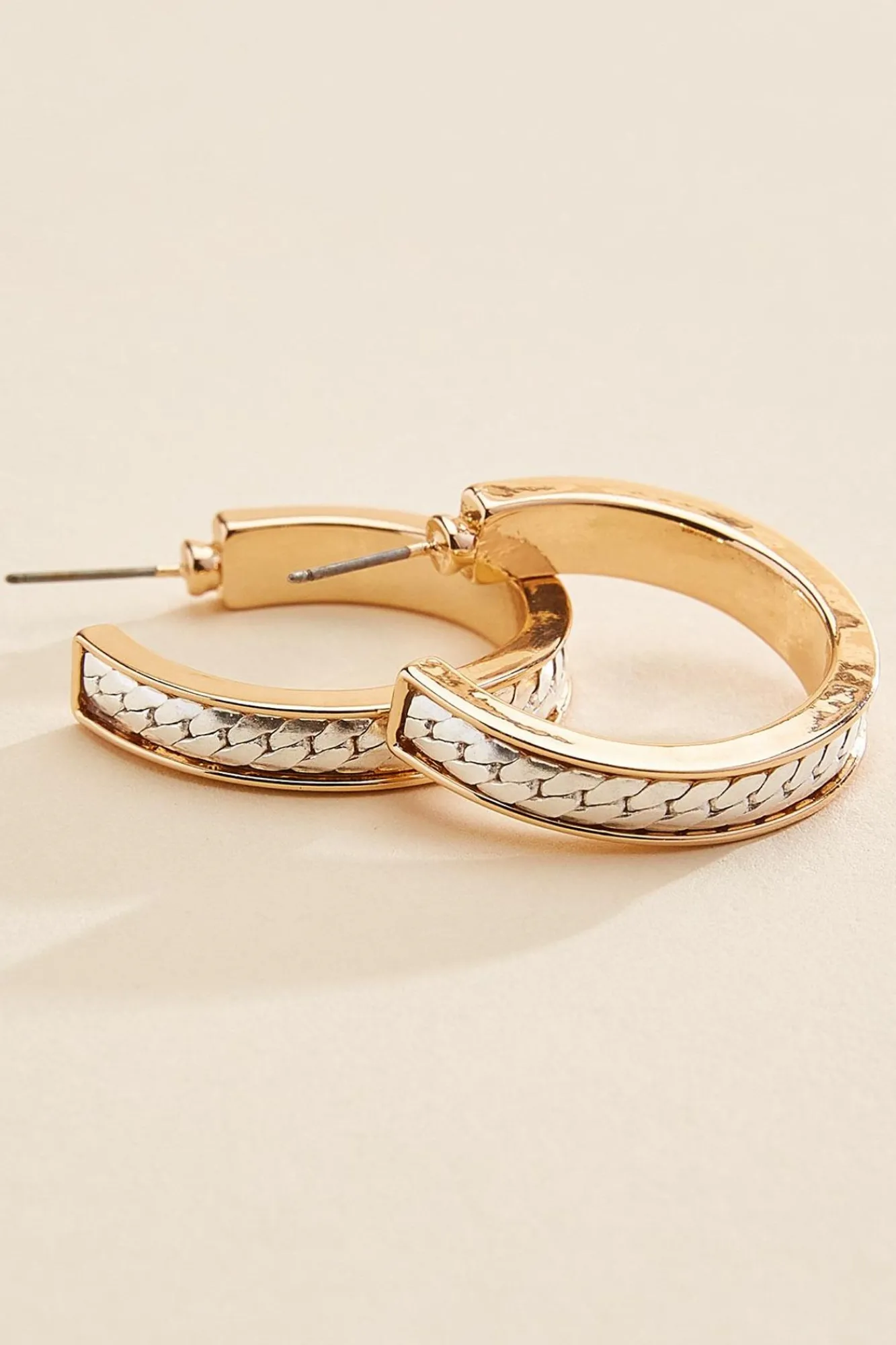 Women Versona Chain Embellished Hoop Earrings