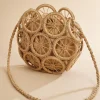 Women Versona Circle Raffia Crossbody