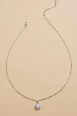 Women Versona Clear Stone Pendant Necklace