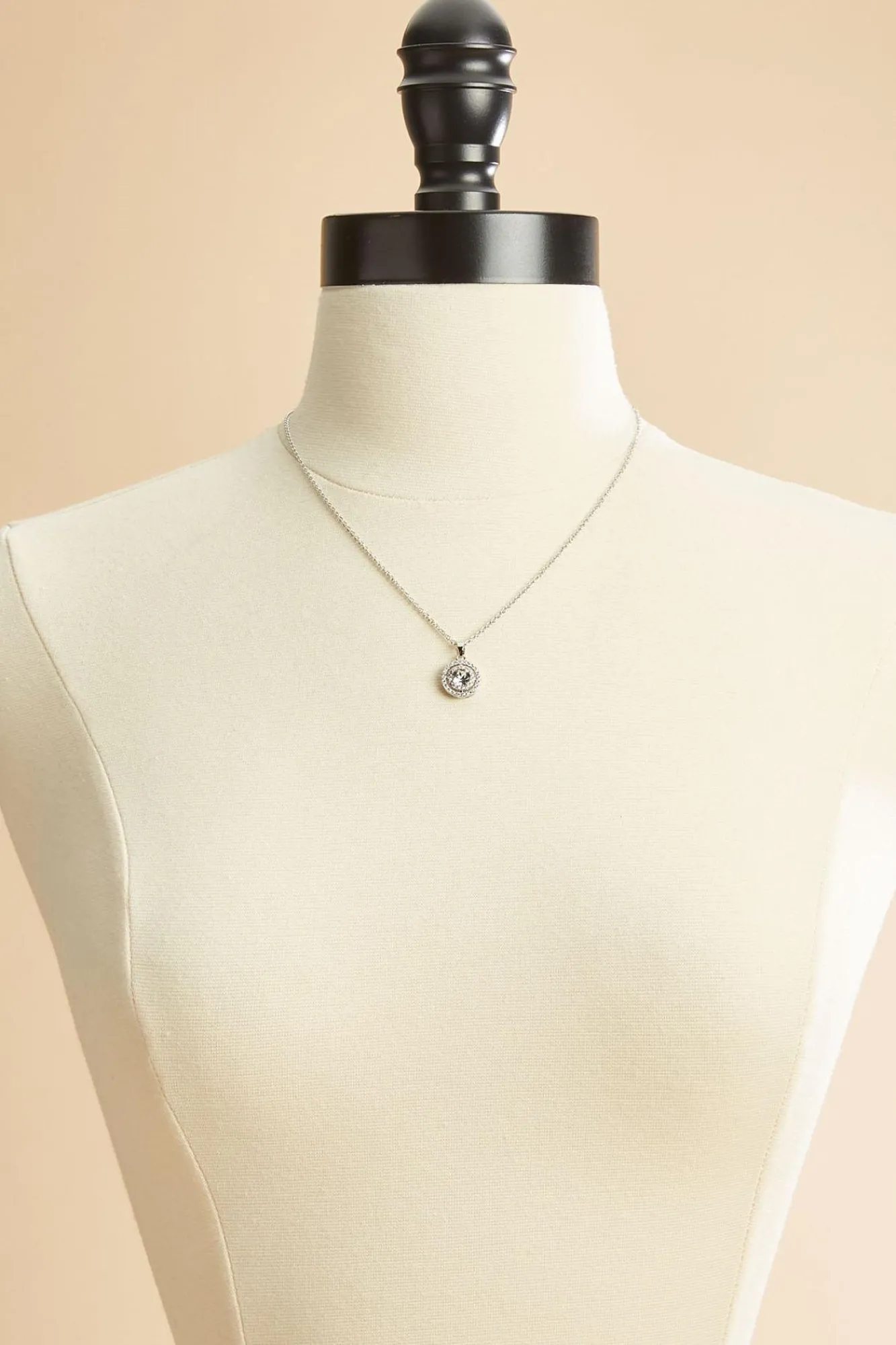 Women Versona Clear Stone Pendant Necklace