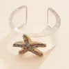 Women Versona Colorful Starfish Clear Cuff Bracelet