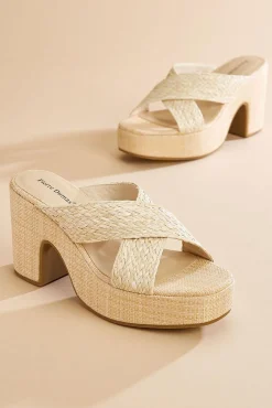 Women Versona Crossover Band Raffia Heels