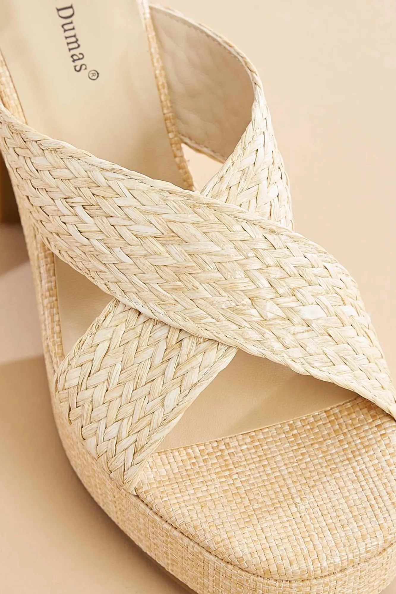 Women Versona Crossover Band Raffia Heels