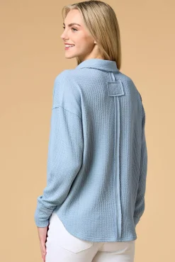 Women Versona Deep V Collared Top