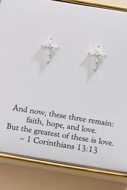 Women Versona Delicate Cross Earrings