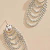 Women Versona Draped Rhinestone Dangle Earrings