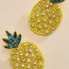 Women Versona Embellished Pineapple Earrings