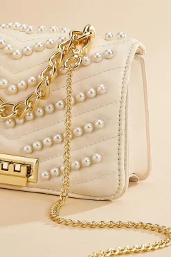 Women Versona Faux Leather Pearl Crossbody