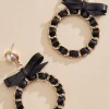 Women Versona Faux Leather Wrapped Wreath Earrings