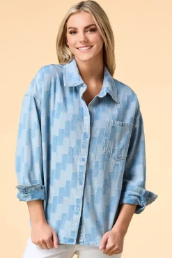 Women Versona Fit Check Denim Jacket