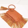 Women Versona Fringe Ring Handle Wristlet