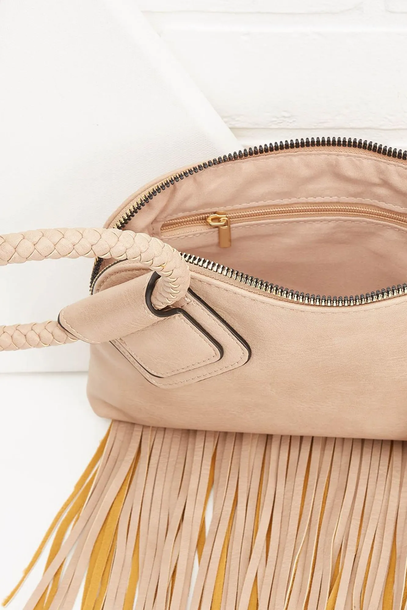Women Versona Fringe Ring Handle Wristlet