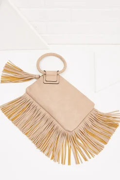 Women Versona Fringe Ring Handle Wristlet