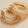 Women Versona Geo Cut Out Hoop Earrings