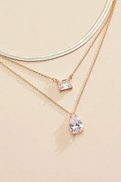 Women Versona Glass Stone Layered Necklace