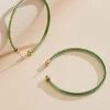 Women Versona Glittery Green Hoop Earrings