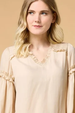 Women Versona Go For Yoke Top Beige