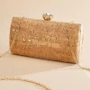 Women Versona Gold Cork Clutch