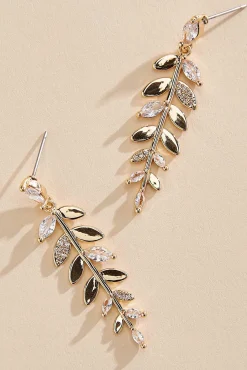 Women Versona Linear Leaf Earrings