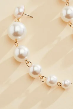 Women Versona Linear Pearl Earrings