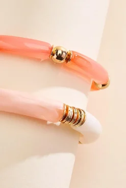 Women Versona Long Lucite Bead Bracelet Set