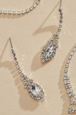 Women Versona Marquise Necklace And Earrings Set