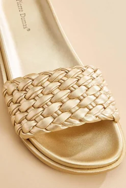 Women Versona Metallic Braided Band Sandals