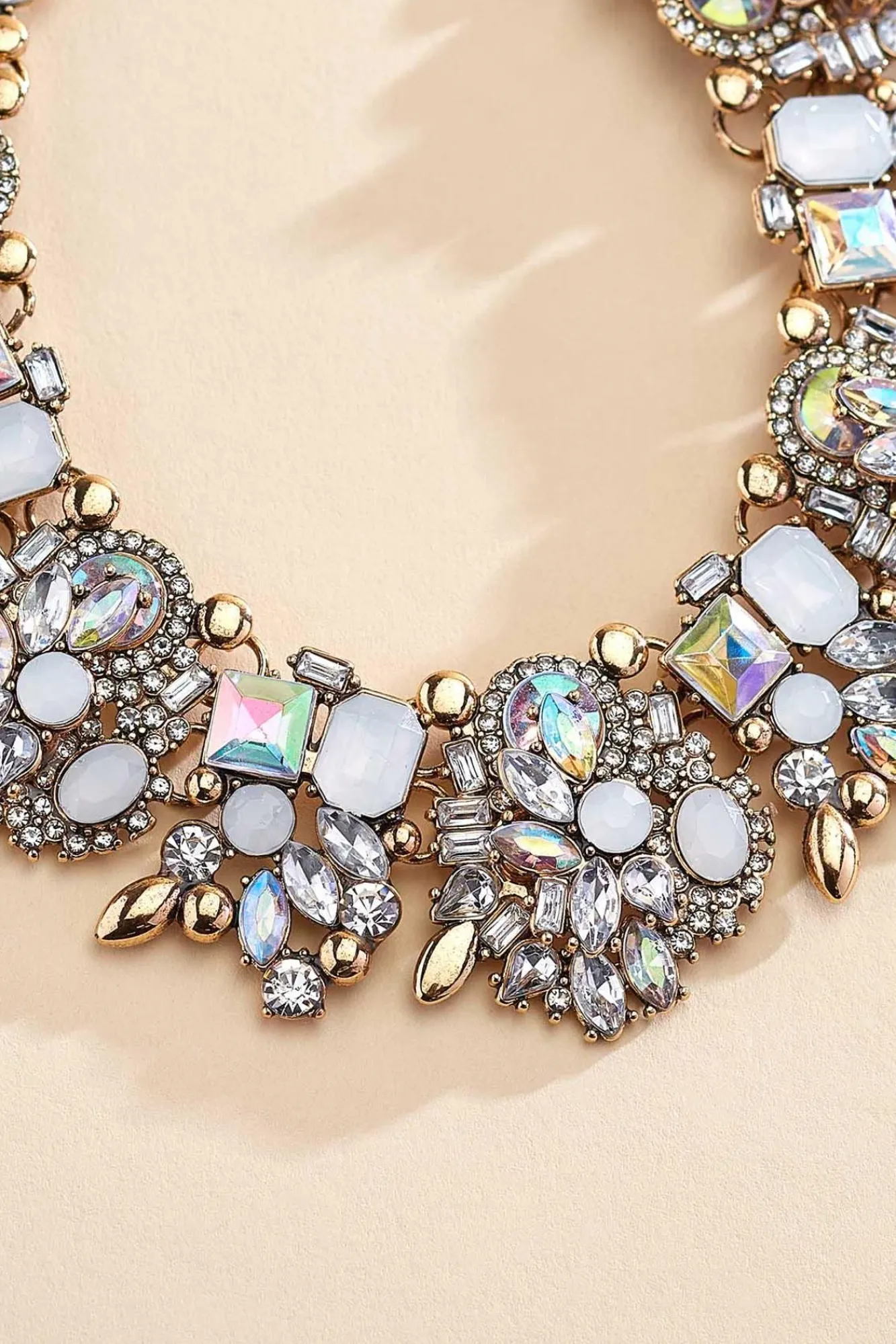 Women Versona Mixed Stone Bib Necklace
