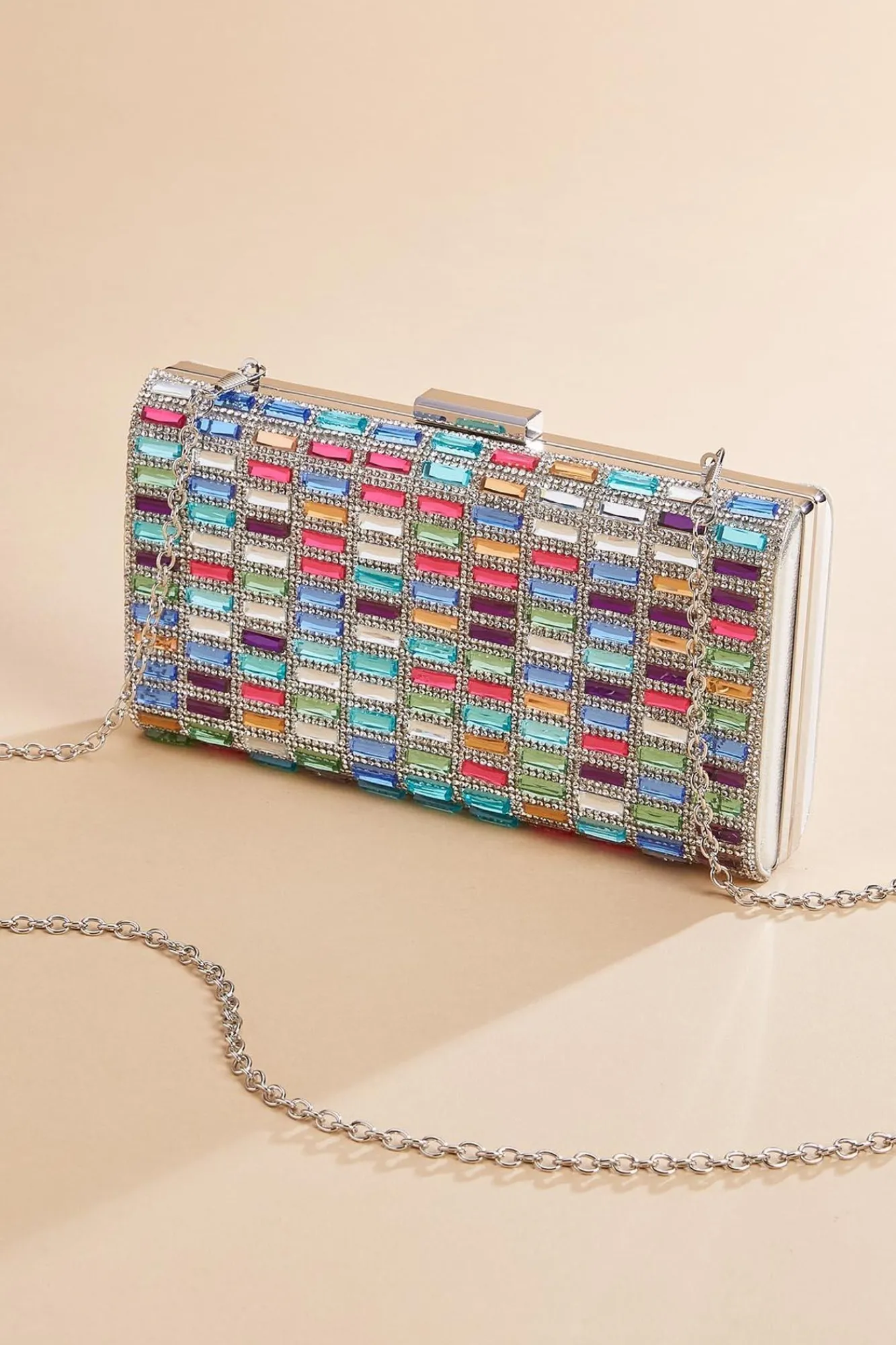 Women Versona Multicolor Stone Clutch