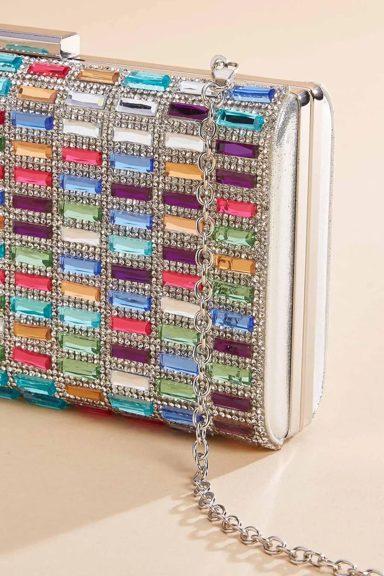 Women Versona Multicolor Stone Clutch