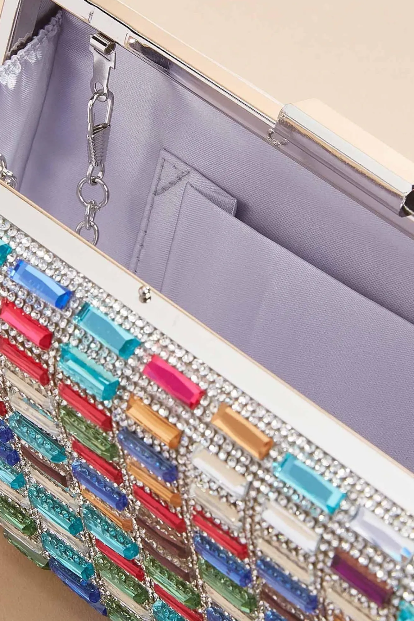 Women Versona Multicolor Stone Clutch