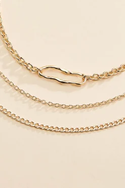 Women Versona Oval Bar Pendant Necklace Set