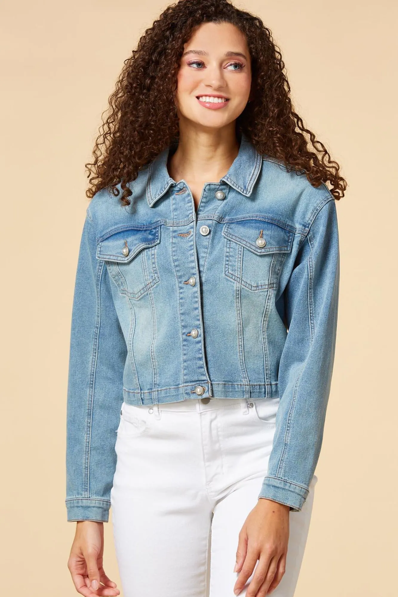 Women Versona Pearly Girl Denim Jacket