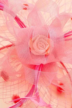 Women Versona Pink Rose Fascinator