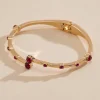 Women Versona Pink Stones Bangle Bracelet