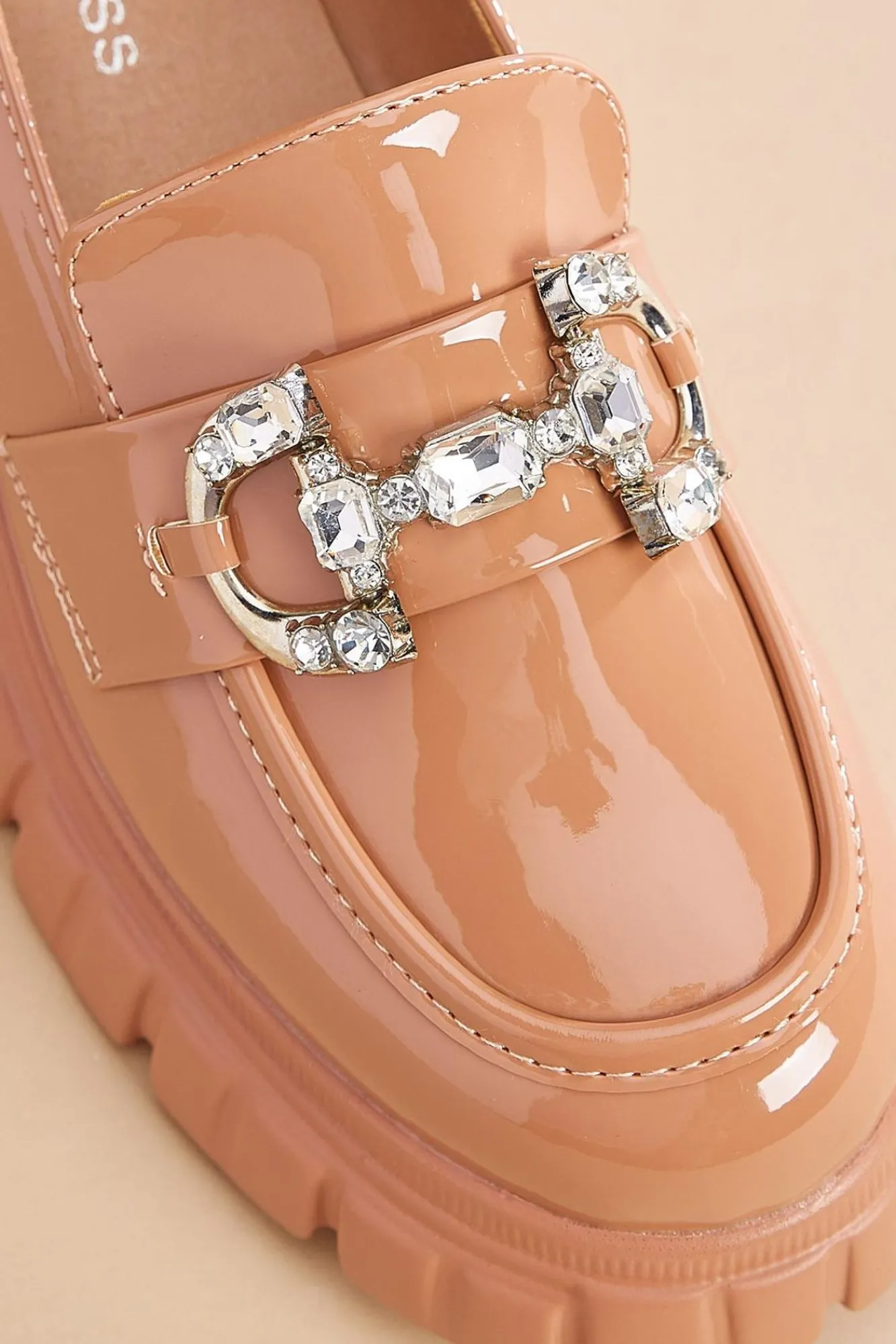 Women Versona Platform Patent Bling Loafers