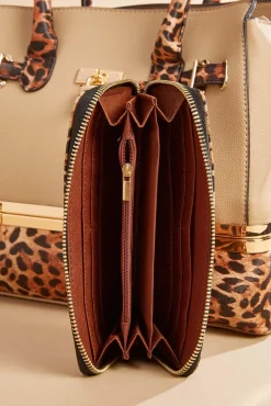 Women Versona Printed Faux Leather Satchel And Wallet Set