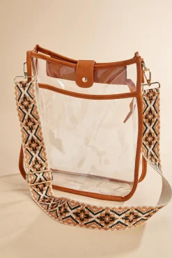 Women Versona Printed Strap Clear Bag