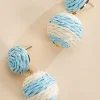 Women Versona Raffia Ball Earrings