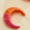 Women Versona Raffia Hoop Earrings