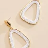 Women Versona Raffia Metal Triangle Earrings