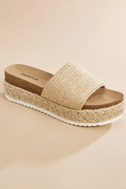 Women Versona Raffia Wrapped Flatform Sandals