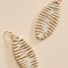 Women Versona Raffia Wrapped Tear Earrings