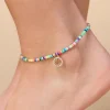 Women Versona Rainbow Smiley Charm Anklet