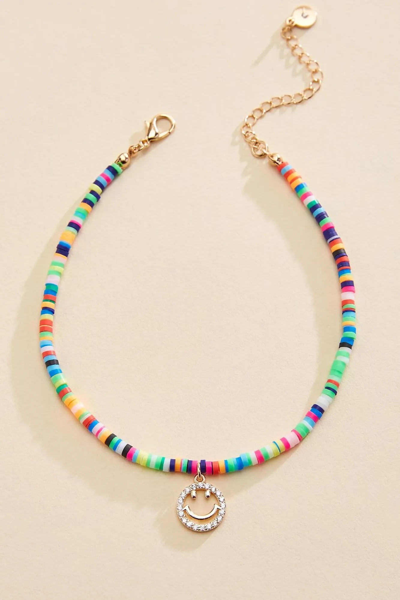 Women Versona Rainbow Smiley Charm Anklet